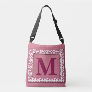 Gepersonaliseerd monogram en hart crossbody tas