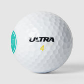 Gepersonaliseerd monogram en Lijst van Turquoise Golfballen (Logo)