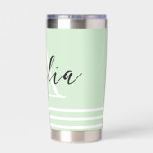 Gepersonaliseerd monogram en naam aangepaste kleur geïsoleerde drinkbeker (Achterkant)