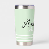 Gepersonaliseerd monogram en naam aangepaste kleur geïsoleerde drinkbeker (Voorkant)
