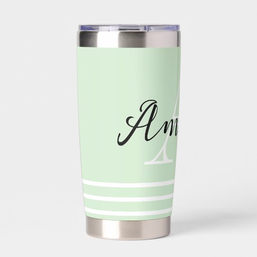 Gepersonaliseerd monogram en naam aangepaste kleur geïsoleerde drinkbeker (Voorkant)