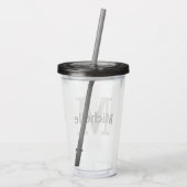 Gepersonaliseerd monogram en naam acryl drinkbeker (Achterkant)