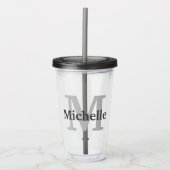 Gepersonaliseerd monogram en naam acryl drinkbeker (Voorkant)