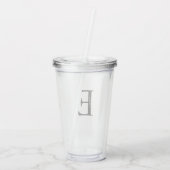 Gepersonaliseerd monogram en naam acryl drinkbeker (Achterkant)