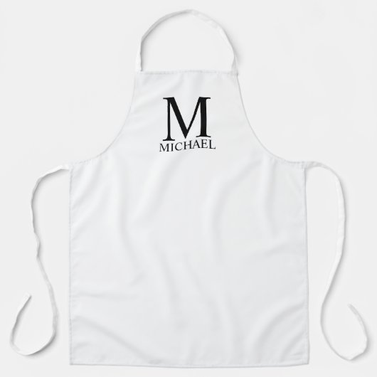 Gepersonaliseerd monogram en naam Apron Schort (Voorkant)