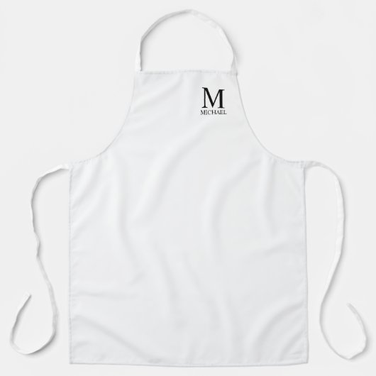 Gepersonaliseerd monogram en naam Apron Schort (Voorkant)