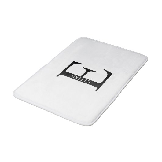 Gepersonaliseerd monogram en naam badkamer badmat (Gekanteld)
