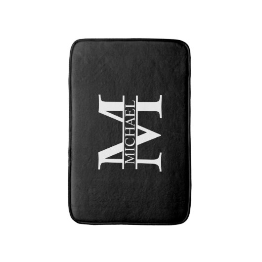 Gepersonaliseerd monogram en naam badmat (Voorkant Verticaal)