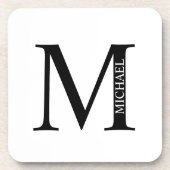 Gepersonaliseerd monogram en naam bagagedrager bier onderzetter (Voorkant)