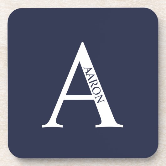 Gepersonaliseerd monogram en naam bagagedrager bier onderzetter (Voorkant)