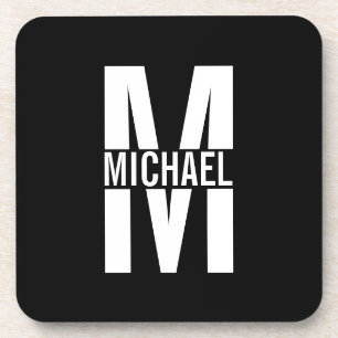 Gepersonaliseerd monogram en naam bagagedrager bier onderzetter