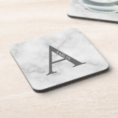 Gepersonaliseerd monogram en naam bagagedrager bier onderzetter (Linkerzijde)