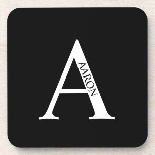 Gepersonaliseerd monogram en naam bagagedrager bier onderzetter