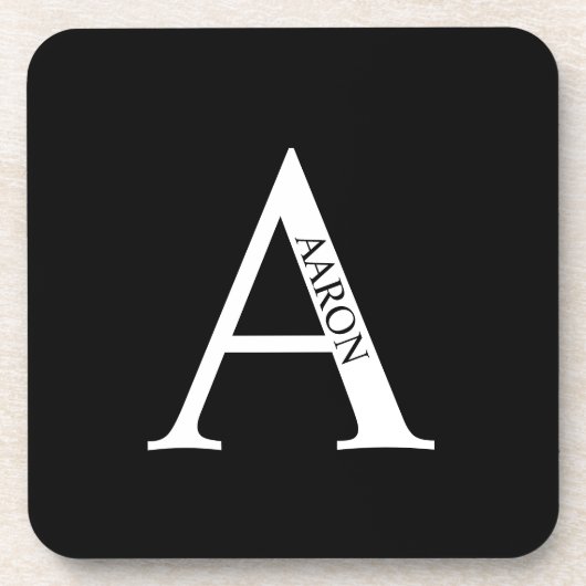 Gepersonaliseerd monogram en naam bagagedrager bier onderzetter (Voorkant)