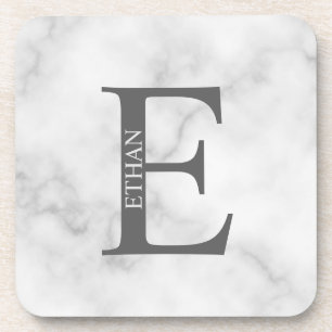 Gepersonaliseerd monogram en naam bagagedrager bier onderzetter