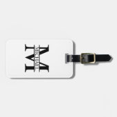 Gepersonaliseerd monogram en naam bagagelabel (Voorkant horizontaal)