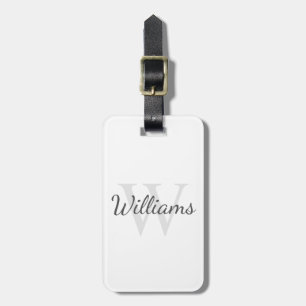 Gepersonaliseerd monogram en naam bagagelabel