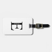 Gepersonaliseerd monogram en naam Bagagelabel (Voorkant horizontaal)