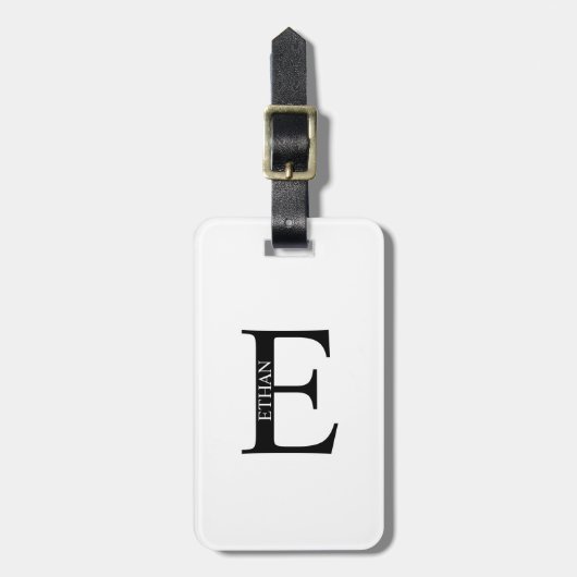 Gepersonaliseerd monogram en naam Bagagelabel (Voorkant verticaal)