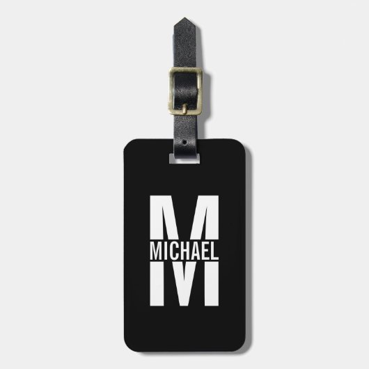 Gepersonaliseerd monogram en naam Bagagelabel (Voorkant verticaal)