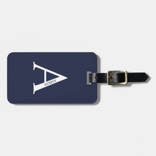 Gepersonaliseerd monogram en naam Bagagelabel (Voorkant horizontaal)