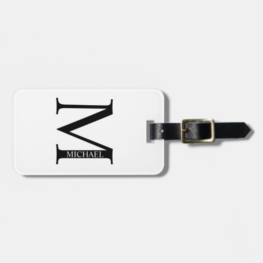 Gepersonaliseerd monogram en naam Bagagelabel (Voorkant horizontaal)