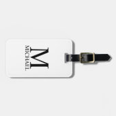 Gepersonaliseerd monogram en naam Bagagelabel (Voorkant horizontaal)