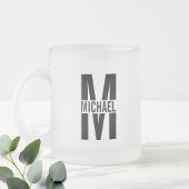 Gepersonaliseerd monogram en naam bevroren glazen matglas koffiemok