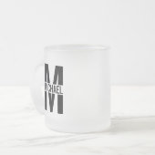 Gepersonaliseerd monogram en naam bevroren glazen  matglas koffiemok (Voorkant links)