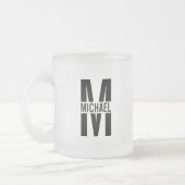 Gepersonaliseerd monogram en naam bevroren glazen  matglas koffiemok (Links)