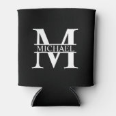 Gepersonaliseerd monogram en naam blikjeskoeler (Voorkant)