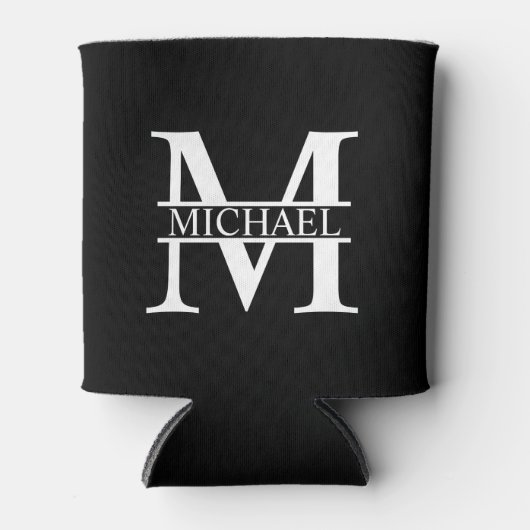 Gepersonaliseerd monogram en naam blikjeskoeler (Voorkant)