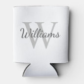 Gepersonaliseerd monogram en naam blikjeskoeler (Voorkant)