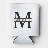 Gepersonaliseerd monogram en naam blikjeskoeler (Voorkant)