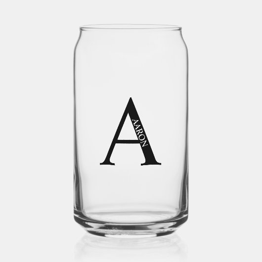 Gepersonaliseerd monogram en naam blikvorm glas (Voorkant)