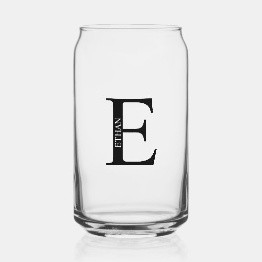 Gepersonaliseerd monogram en naam blikvorm glas (Voorkant)