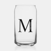 Gepersonaliseerd monogram en naam blikvorm glas (Voorkant)