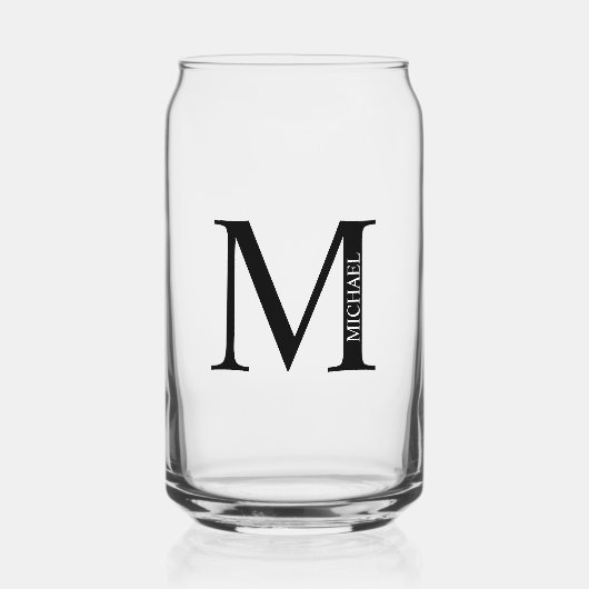 Gepersonaliseerd monogram en naam blikvorm glas (Voorkant)