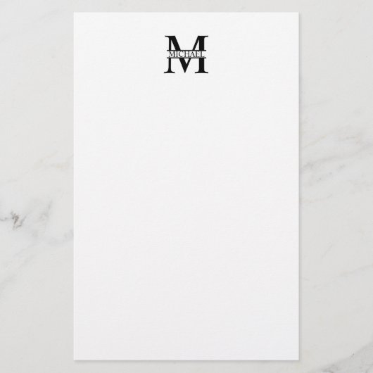 Gepersonaliseerd monogram en naam briefpapier (Voorkant)