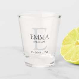Gepersonaliseerd Monogram en Naam Bruidsmeisje Shot Glas