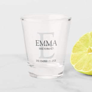Gepersonaliseerd Monogram en Naam Bruidsmeisje Shot Glas
