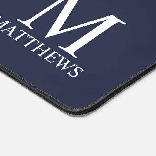 Gepersonaliseerd monogram en naam bureaumat (Hoek)