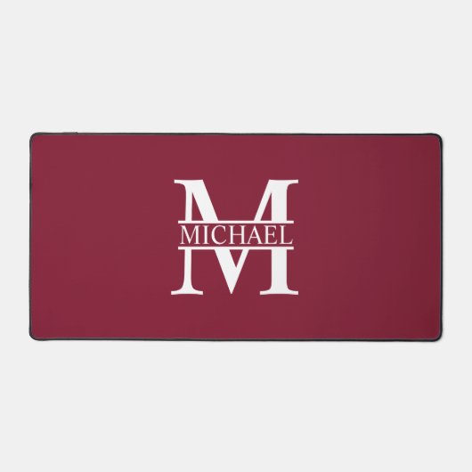Gepersonaliseerd monogram en naam bureaumat (Voorkant)