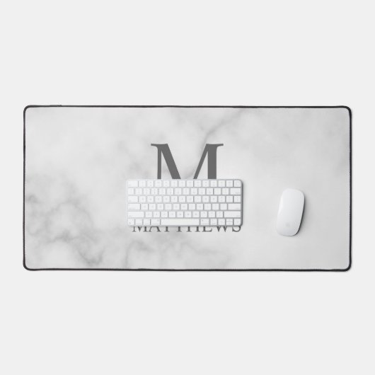 Gepersonaliseerd monogram en naam bureaumat (Keyboard & Muis)