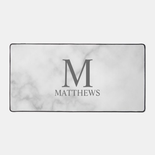 Gepersonaliseerd monogram en naam bureaumat (Voorkant)