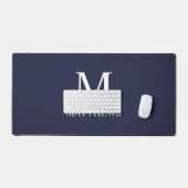 Gepersonaliseerd monogram en naam bureaumat (Keyboard & Muis)