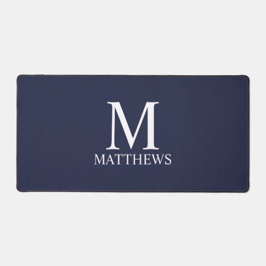 Gepersonaliseerd monogram en naam bureaumat (Voorkant)