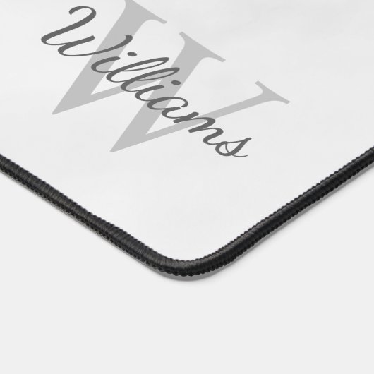 Gepersonaliseerd monogram en naam bureaumat (Hoek)