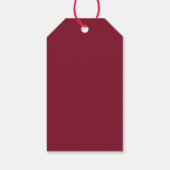 Gepersonaliseerd monogram en naam Burgundy Red Cadeaulabel (Achterkant)