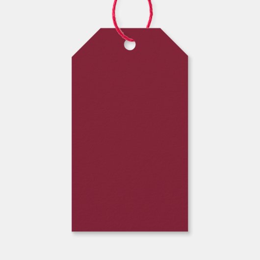 Gepersonaliseerd monogram en naam Burgundy Red Cadeaulabel (Achterkant)